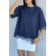 Kadın Kol Ve Etek Ucu Dantelli T-Shirt