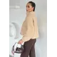 Kadın Bel Büzgülü Boğazlı Sweat