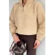 Kadın Bel Büzgülü Boğazlı Sweat