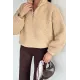 Kadın Bel Büzgülü Boğazlı Sweat