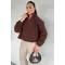Kadın Bel Büzgülü Boğazlı Sweat