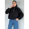 Kadın Bel Büzgülü Boğazlı Sweat