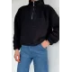 Kadın Bel Büzgülü Boğazlı Sweat