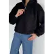 Kadın Bel Büzgülü Boğazlı Sweat