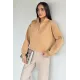 Kadın Bel Büzgülü Kısa Sweat