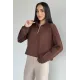 Kadın Bel Büzgülü Kısa Sweat