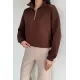 Kadın Bel Büzgülü Kısa Sweat