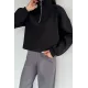 Kadın Bel Büzgülü Kısa Sweat