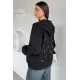 Kadın Cep Ve Fermuar Detaylı Kapşonlu Ceket