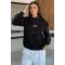 Kadın Alo Baskılı Kapşonlu Sweat