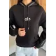 Kadın Alo Baskılı Kapşonlu Sweat