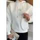 Kadın Alo Baskılı Kapşonlu Sweat