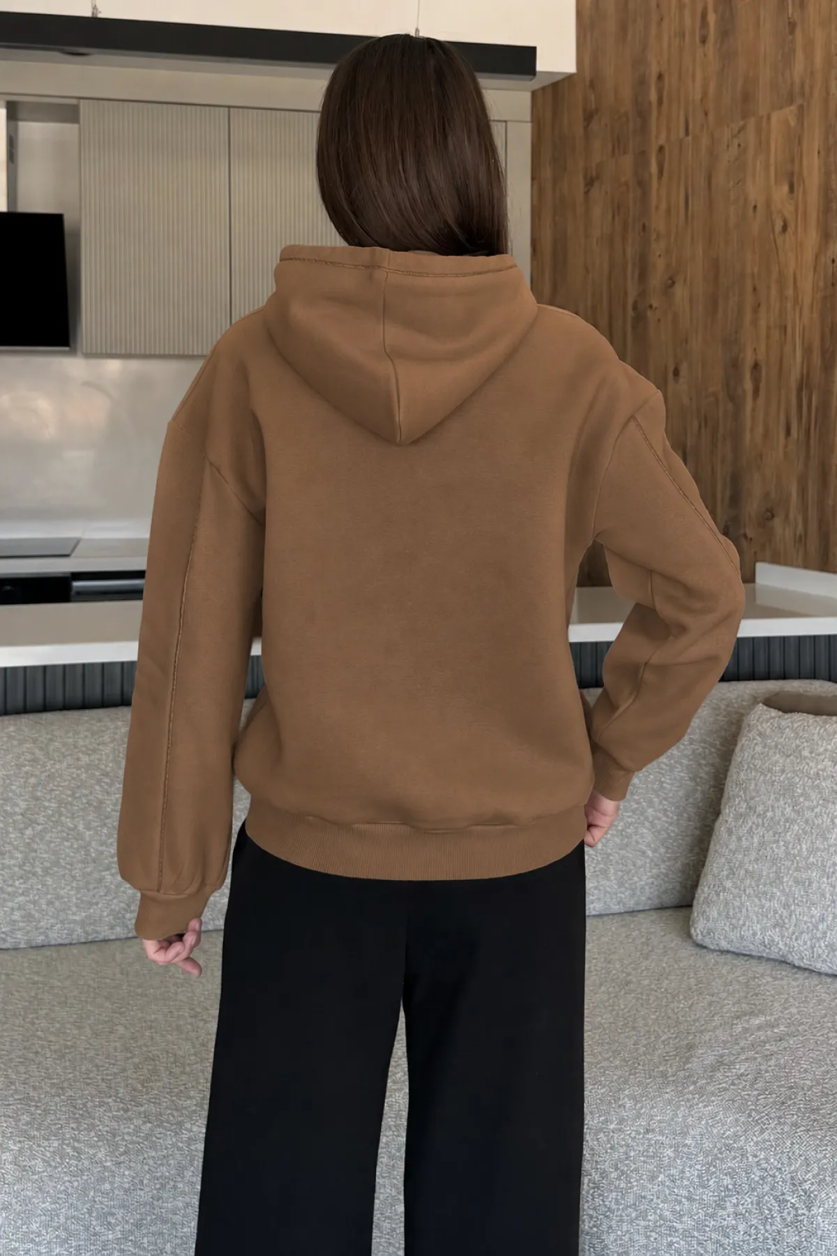 Kadın Alo Baskılı Kapşonlu Sweat