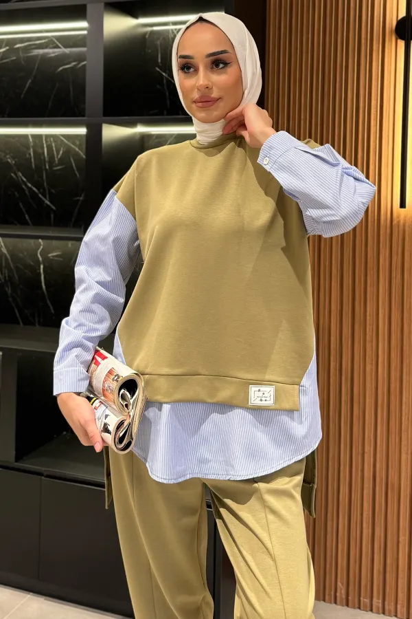 Kadın Kol Ve Etek Ucu Pileseli Oysho Takım