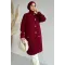 Kadın Dik Kruvaze Yaka Sakal Uzun Ceket