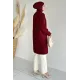 Kadın Dik Kruvaze Yaka Sakal Uzun Ceket