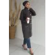 Kadın Dik Kruvaze Yaka Sakal Uzun Ceket
