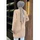 Kadın Dik Kruvaze Yaka Sakal Uzun Ceket