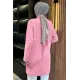 Kadın Dik Kruvaze Yaka Sakal Uzun Ceket