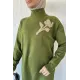 Boğaz Yaka Nakışlı Tunik