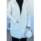 Kadın Kapşonlu Düğmeli Ceket