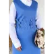 Kadın Aplikeli Çiçekli Kısa Kol Elbise