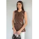 Kadın Taşlı Düğmeli Kolsuz Sweater