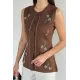 Kadın Taşlı Düğmeli Kolsuz Sweater