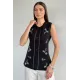 Kadın Taşlı Düğmeli Kolsuz Sweater