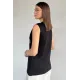 Kadın Taşlı Düğmeli Kolsuz Sweater