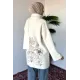 Kadın Atkı Detaylı Arkası Nakışlı Ceket