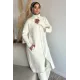 Kadın 4 Düğmeli Kollu Fermuarlı Ceket