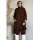 Kadın 4 Düğmeli Kollu Fermuarlı Ceket