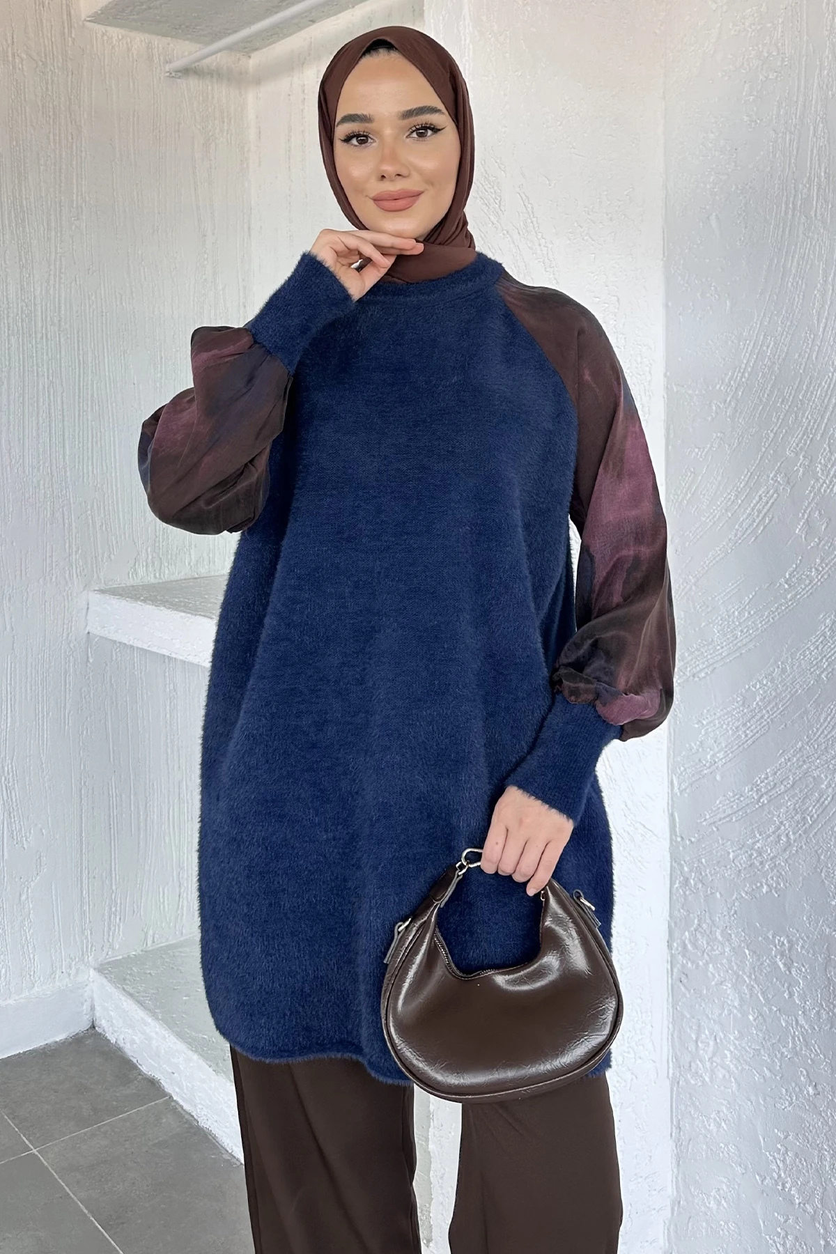 Kadın Kolları Kumaş Tunik