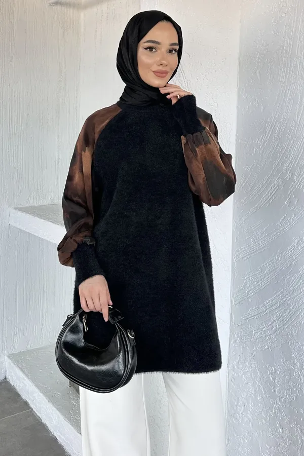 Kadın Kolları Kumaş Tunik