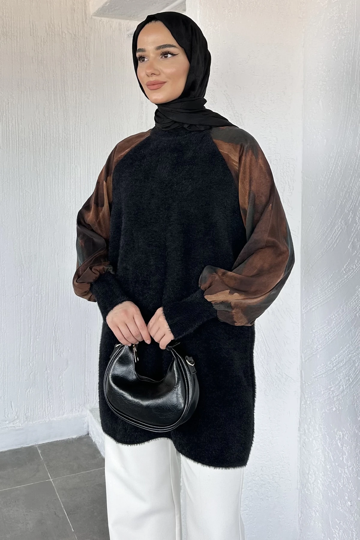 Kadın Kolları Kumaş Tunik