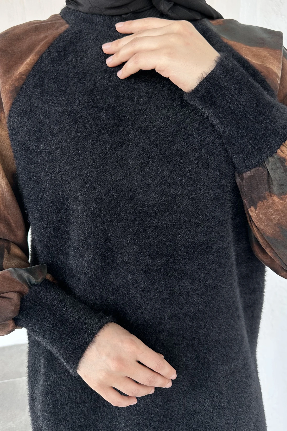 Kadın Kolları Kumaş Tunik