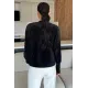 Kadın Omuzu Ve Kolu Taşlı Kalp Düğmeli Ceket