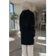 Kadın Fermuar Ve Düğme Detaylı Uzun Ceket