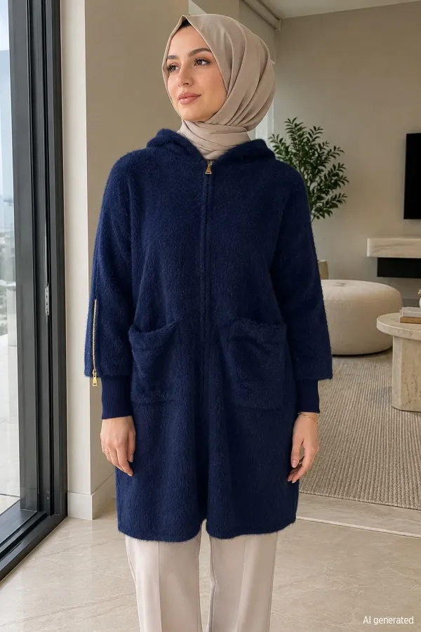 Kadın Kol Fermuarlı Ceket