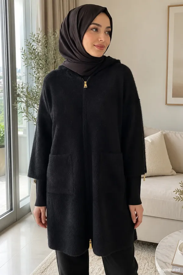 Kadın Kol Fermuarlı Ceket