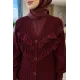 Kadın Fırfırlı Triko Ceket