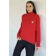 Kadın Arkası Uzun Önü Kısa Broşlu Bluz