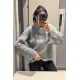 Kadın Yakası Taşlı Bluz