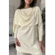 Kadın Top Desenli Pelerinli Takım