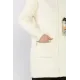 Kadın Cepli Ve Önü Fermuarlı Kapşonlu Uzun Ceket