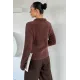 Kadın Gömlek Yaka Üç Düğmeli Bluz