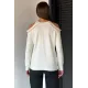 Kadın Zincirli Çift Omzu Açık Bluz