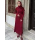 Kadın Önü Düğmeli Uzun Elbise