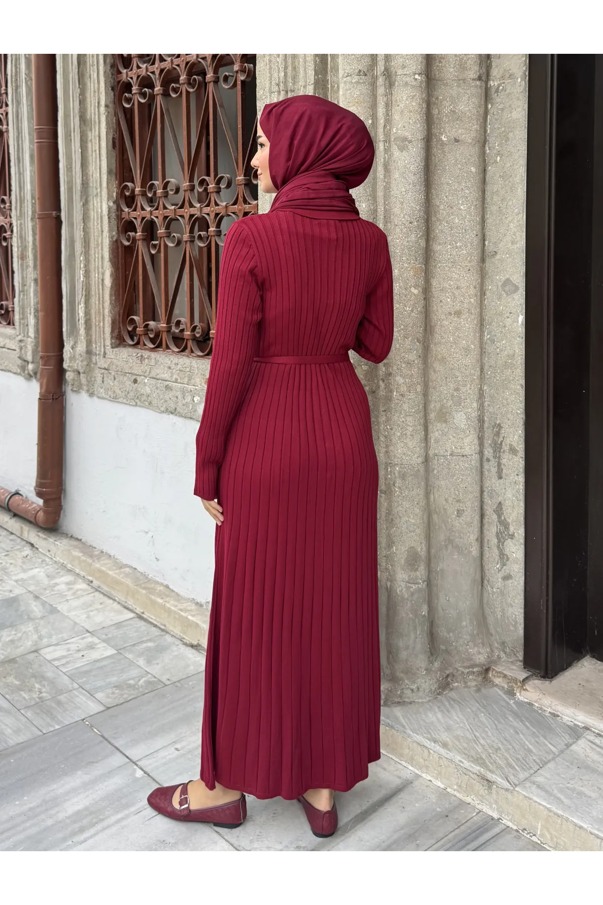 Kadın Önü Düğmeli Uzun Elbise